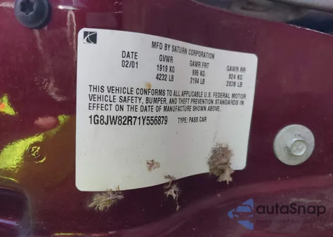 2001 Saturn Lw300 from USA, damaged, VIN 1G8JW82R71Y556879